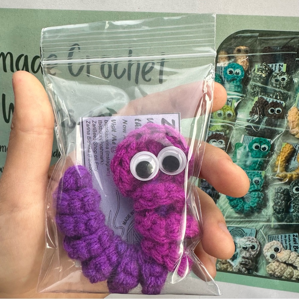 Handmade Crochet Worry Worm